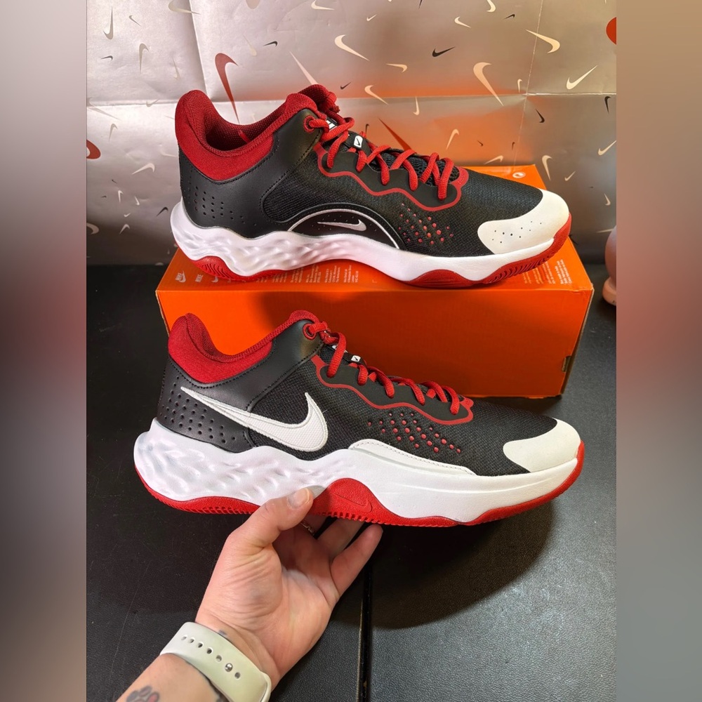 Size 12 - Nike Fly By Mid 3 Black/White-Gym Red - New